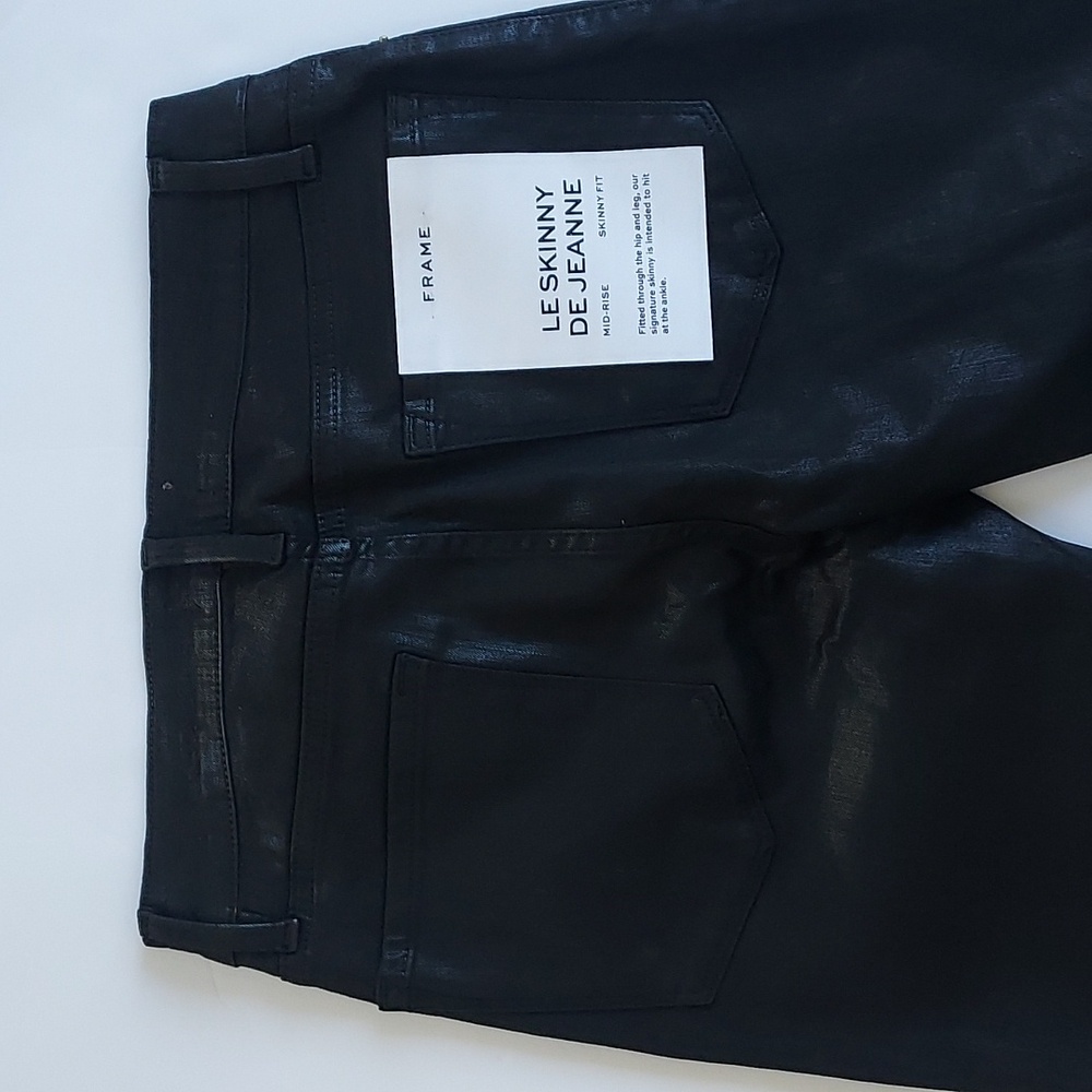 Frame Denim Jet Black Skinny Jeans - Picture 4 of 14